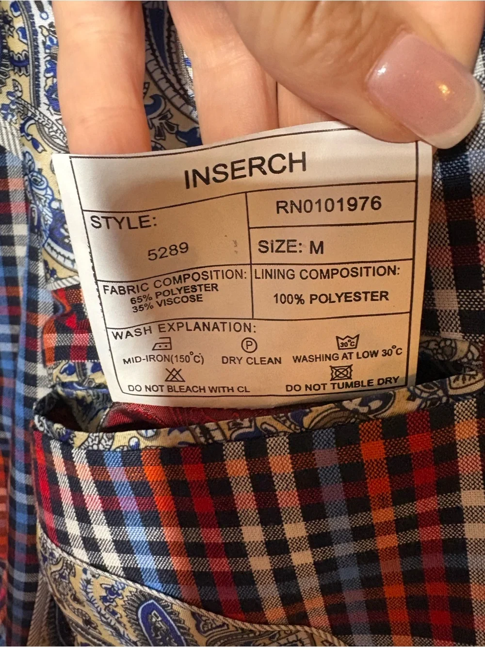 {EUC} INSERCH Men's Multicolor Check Sport Blazer - Red & Blue Plaid M